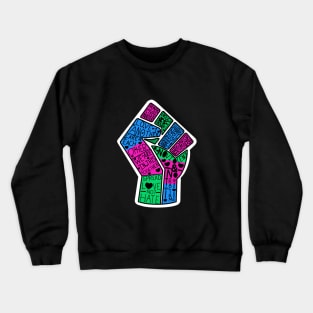 Polysexual Pride BLM Word Fist Crewneck Sweatshirt